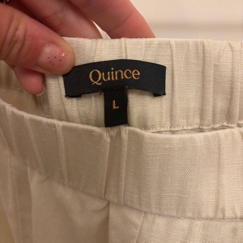 Quince 100% European Linen Tapered Ankle Pants Pockets, Sand - Picture 2 of 11